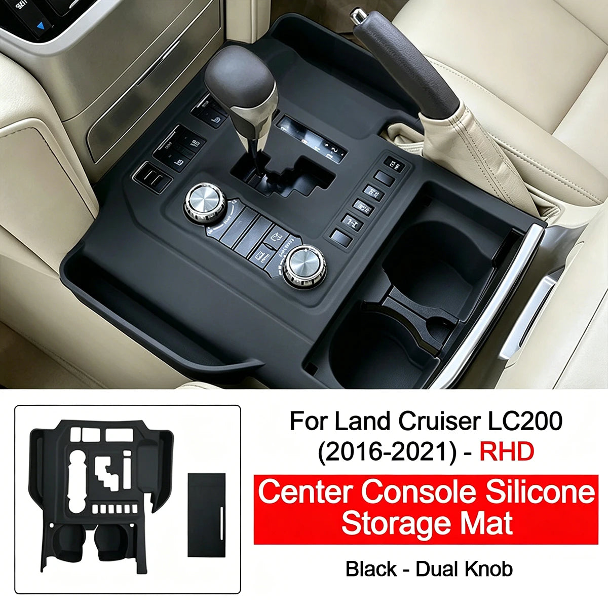For 2008-2021 Land Cruiser Lc200, Central Control Silicone Mat, Central Control Dust-Proof Mat, Silicone Storage Mat, Car Interior Protection Accessories