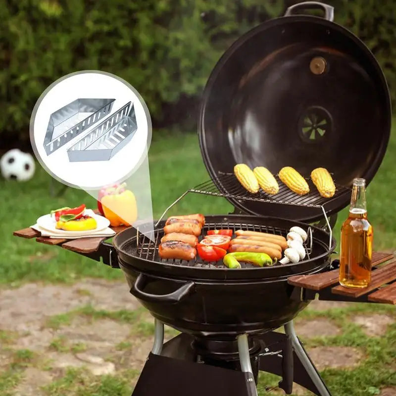 Charcoal Grill Basket Grill Holder For Outdoor Barbecue Mesh Design Charcoal Basket Rack For Barbecuing Picnic Camping Outdoor