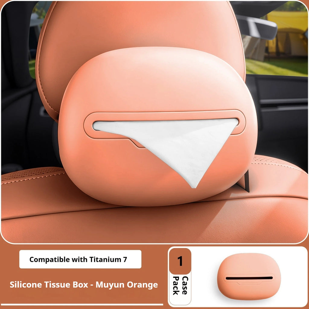 Car Tissue Box for BYD Ti7 Formula Leopard Titanium 7 Silicone Drawstring Bag for Seat Backrest Hanging Car Interior Decoration