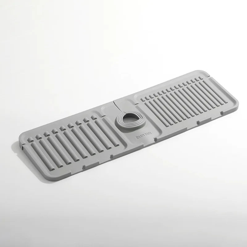Faucet Mat for Kitchen Sink Countertop Splash Guard, Adjustable Faucet Drip Anti-Slip Mat for Bathroom Sink Draining Pad