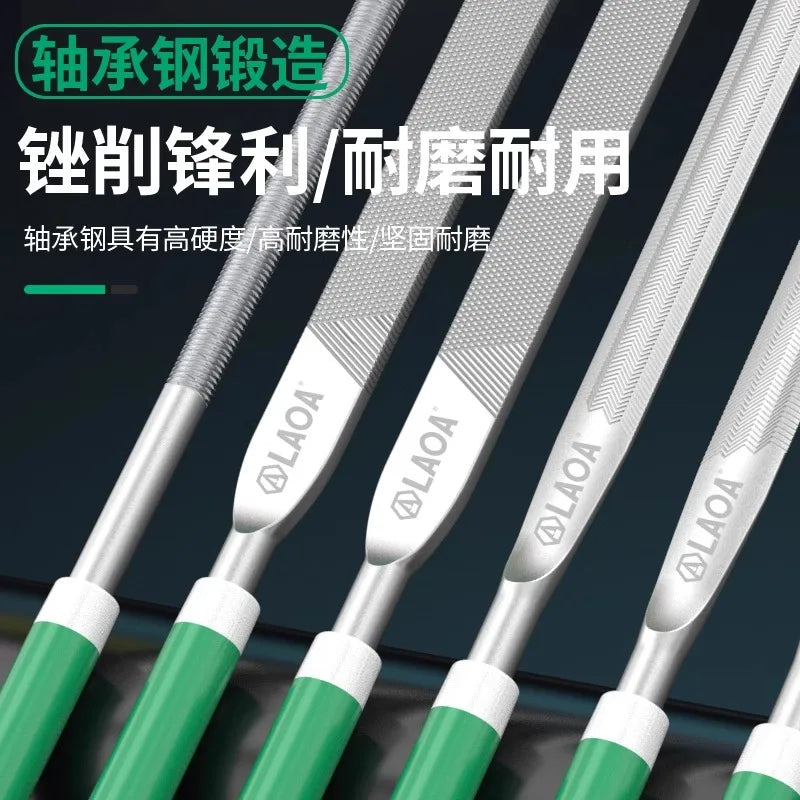 LAOA 6pcs/set&10pcs/set Mini File Set Small File Coarse Teeth Square File Half Round File Triangle File Polishing Tool
