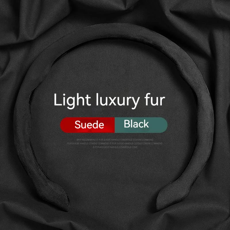 Hot Sale Car Steering Wheel Cover Suede Sweat-Absorbing Anti-Slip Ultra-Thin Handlebar Cover All-Season Universal Plush Half Set