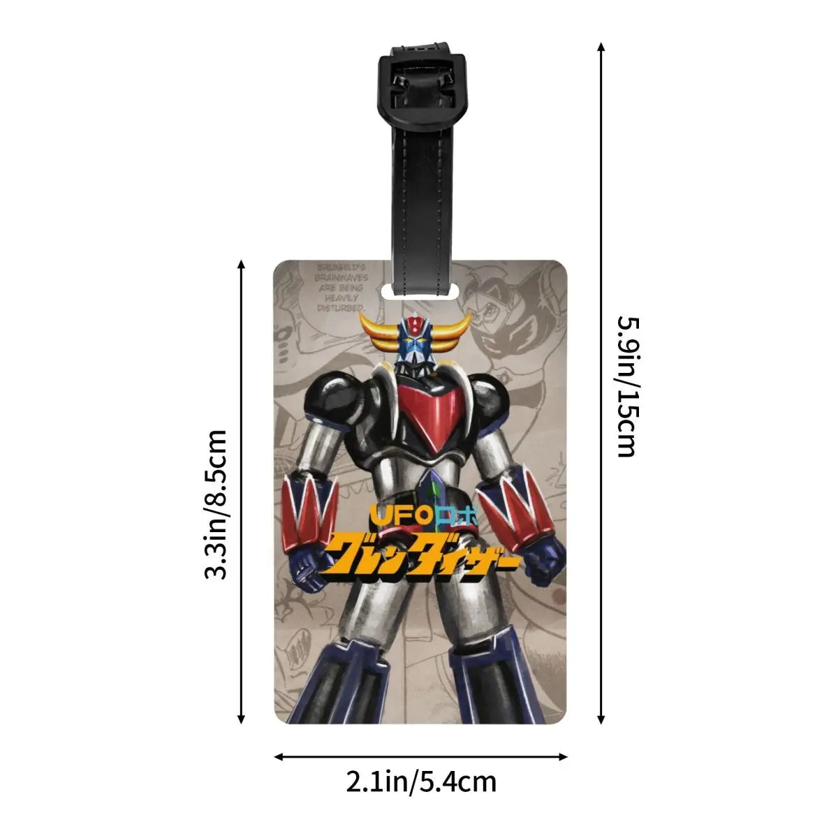 Custom Grendizer Anime Luggage Tag Privacy Protection UFO Robot Goldorak Baggage Tags Travel Bag Labels Suitcase