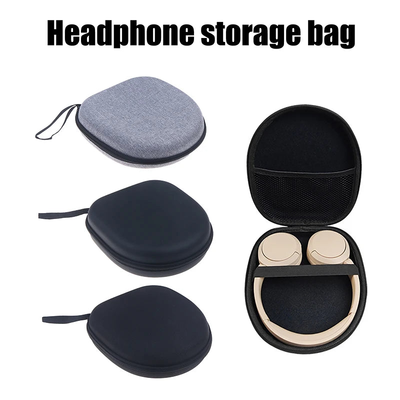 New New High-capacity Headset Headphone Case Earphones Shockproof Storage Box Hard Shell EVA Headphone Zipper Protective Bag