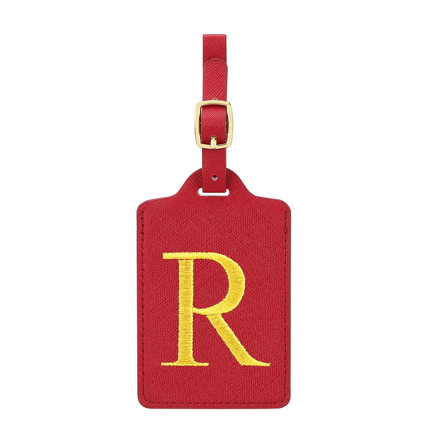 MIYIN 26 letters Luggage Tags for Suitcases PU Leather Privacy Protection Bag Tags Travel Accessories Essential, Energetic Red
