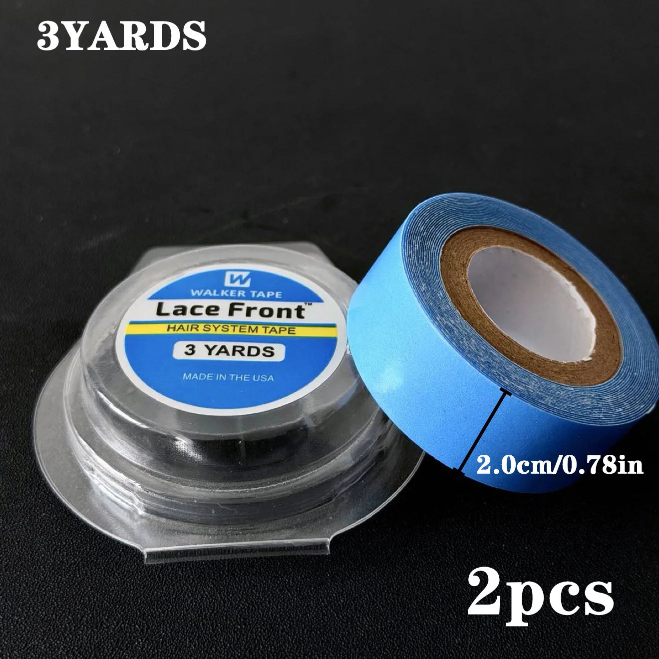 2PCS 3Yards 2.0cm Lace Front  Hair System Tape Double Sided Adhesives Tape For Hair Extension Toupee Wig White Tape Strong Hold