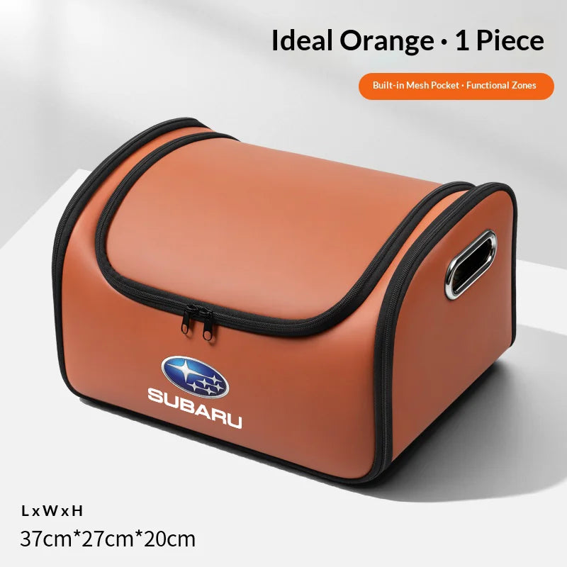 Car Leather Trunk Organizer Box Tailbox Stowing Tidying Storage Bag For Subaru Outback Brz Wrx Xv Ascent Forester Impreza Legacy