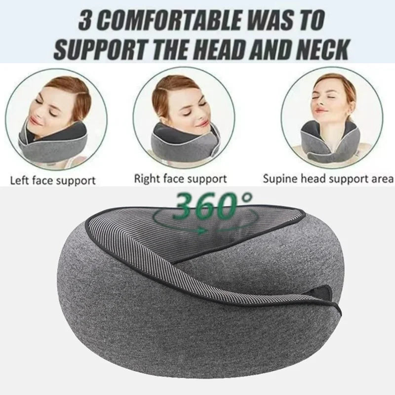 Portable U-shaped Travel Pillow Memory Foam Snail Pillow Travel Neck Support Neck Pillow Adjustable Soft Noon Break Pillows