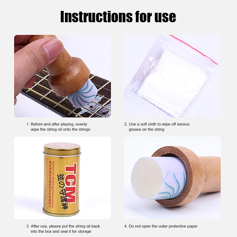 Guitar String Cleaner Lubricant Guitar Strings Cleaner Eraser Guitar String Maintenance Kits for Cleaning String and Fretboard