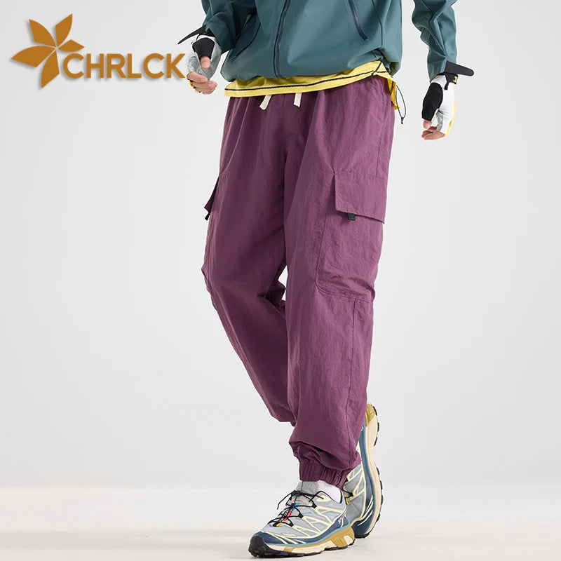 CHRLCK Men's Water-repellent Hiking Cargo Pants Breathable  Fashion Cargo Pants Autumn Trousers Fishing Camping Pants Male