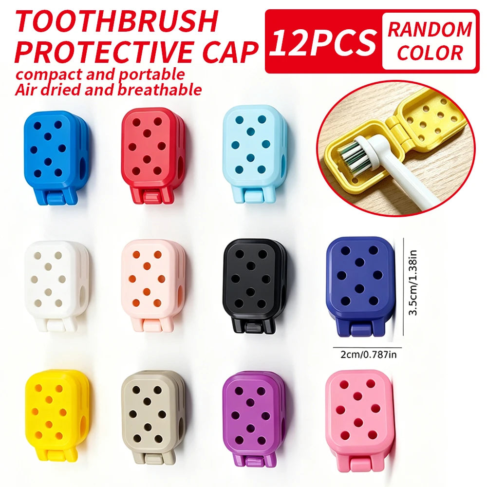 Flip Open Toothbrush Head Protective Cover With Air Holes, Anti-Dust Anti-Mold Breathable Toothbrush Cap, Washable Reusable Tool