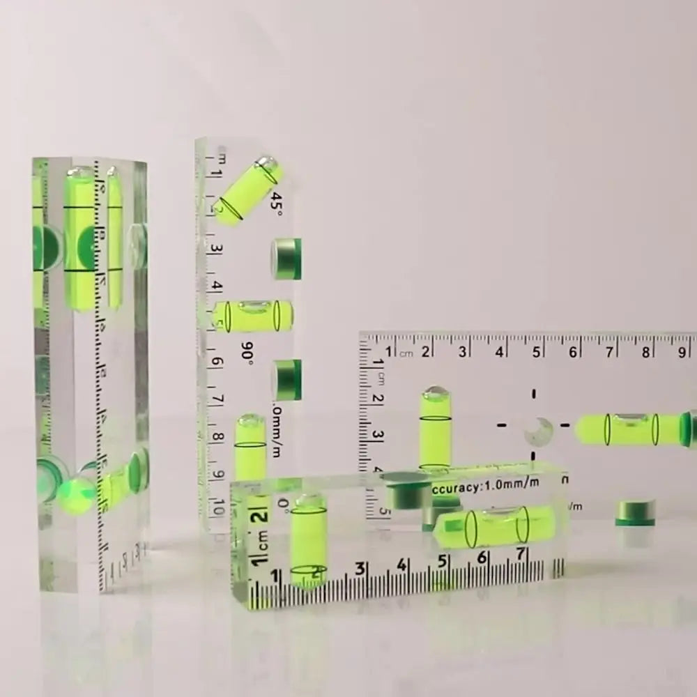 Mini High-precision Level Ruler with Bubble Magnetic Spirit Level Transparent Thickening Measure Tools Household
