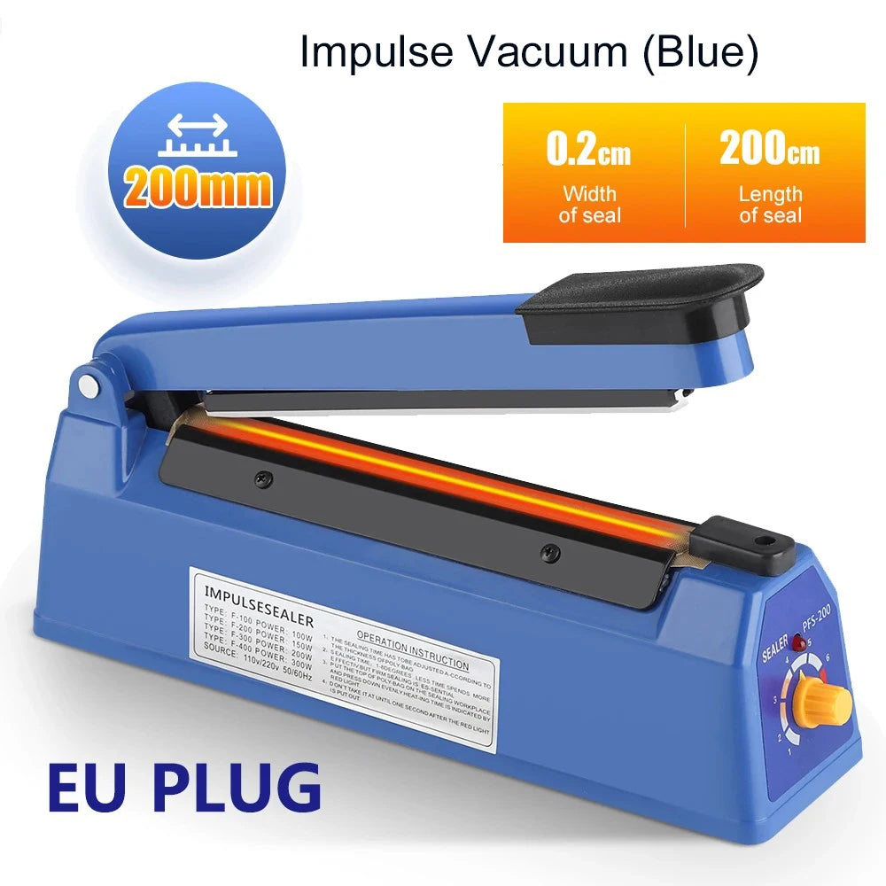 280/200mm 110/220V Heat Seal Machine Household Impulse Vacuum & Power Suction Food Meat Plastic Bag Sealer Kitchen Fruit Storage