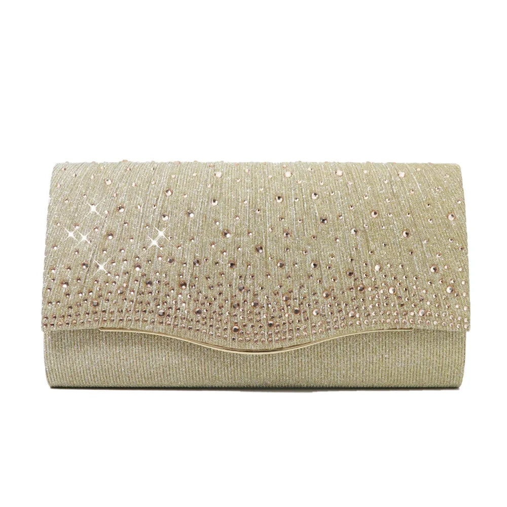 Diamonds Evening Clutch Bag Female Crystal Envelope Bags Wedding Purse Party Banquet Purses Gold Silver Day Sequin Shoulder Bags