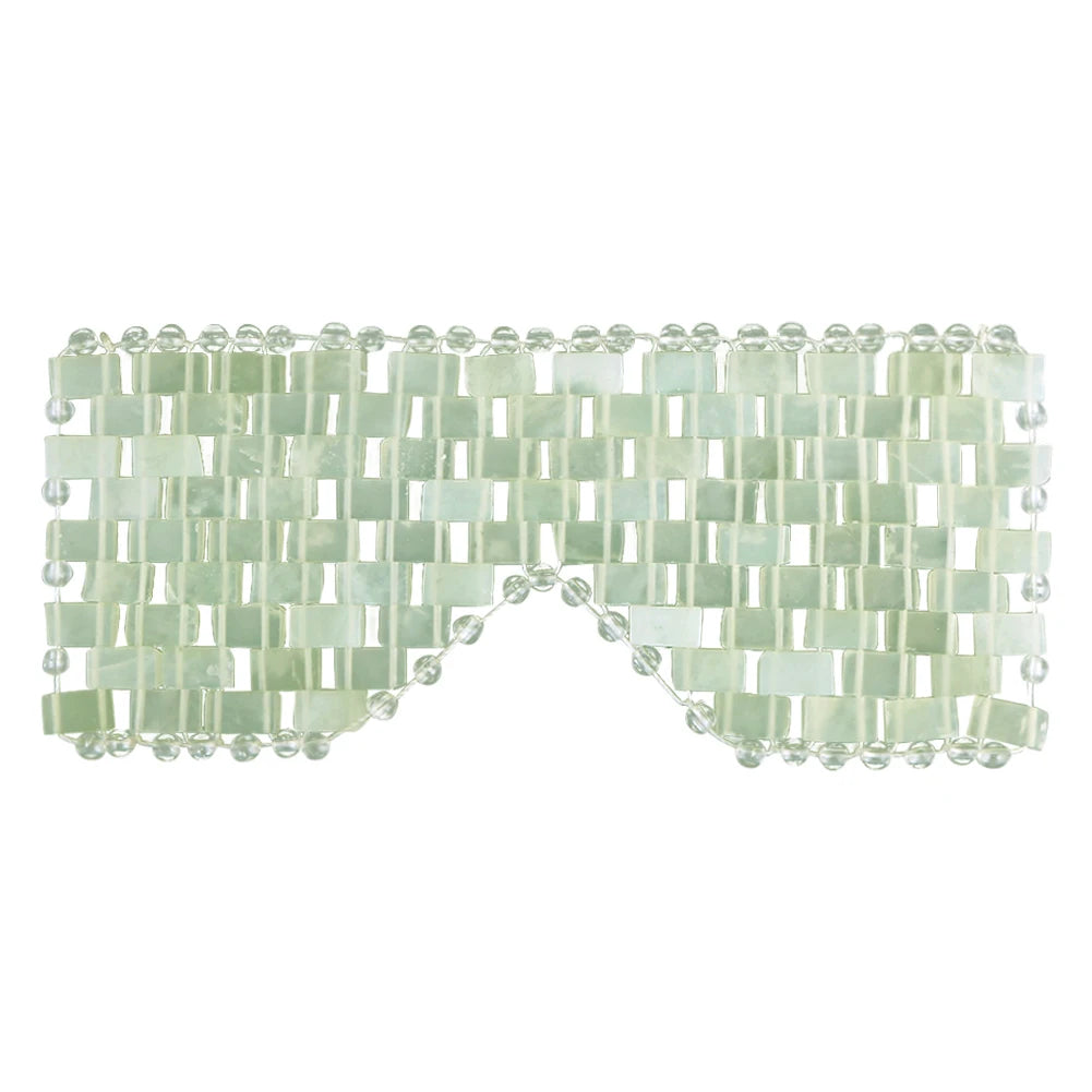 Jade Eye Mask Facial Cooling Mask Alleviate Puffiness Sleeping Eye Mask 100% Real Jade Stone Beads for Hot & Cold Therapy