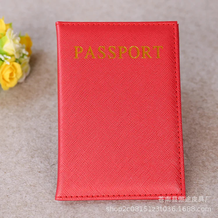 Solid Color Passport Holder Passport Protective Case Document Passport Cover ID Bank Credit Card Holder Travel Accessories