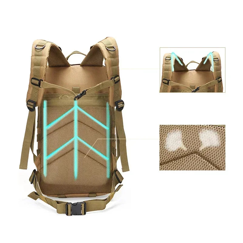 35L Men Women Survival Outdoor Backpack Trekking Sport Travel Rucksacks Camping Hiking Fishing Bags Tactical Backpack Hunting