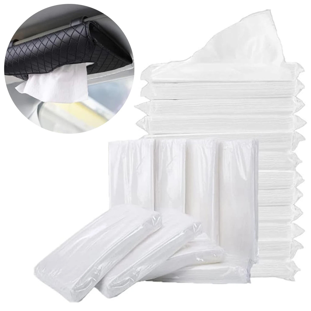 4/7/14 Packs Car Tissue Refill – 50 Sheets/Pack Soft Travel Facial Tissues for Purse & Auto, Compact Disposable Pack Paper Towel