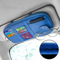 Leather Large Capacity Car Sun Visor Organizer Clip Sunshade Storage Bag Pouch Bill Pen Card Glasses Sunglasses Holder Mount