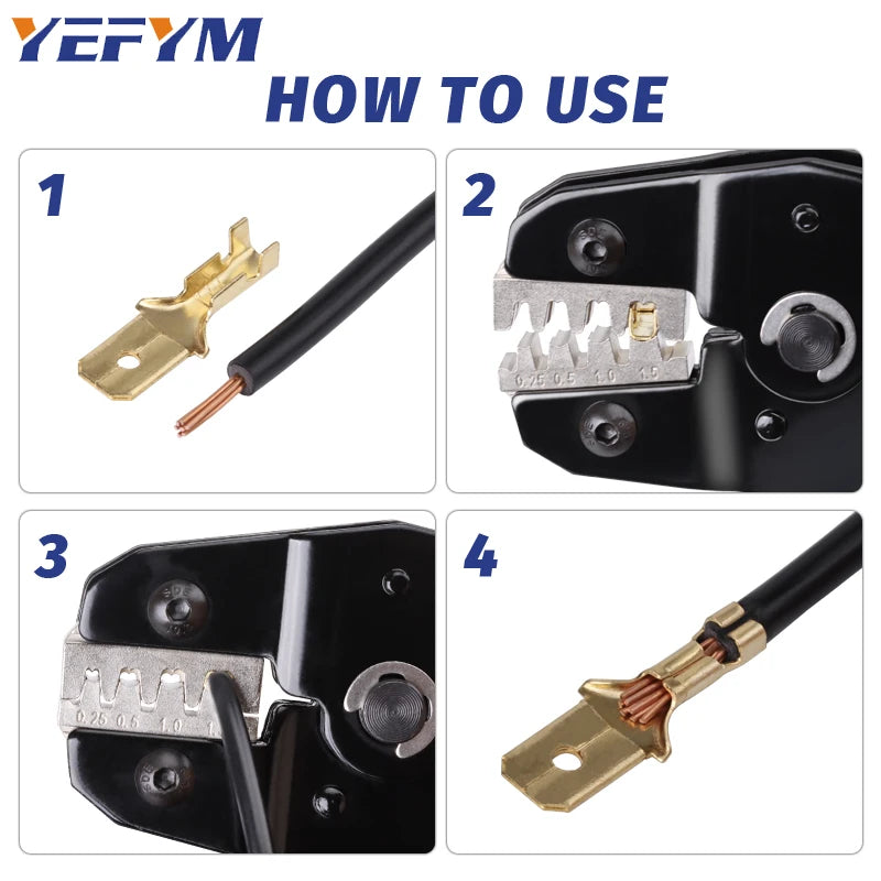 Non-insulated Open Barrel Crimping Tool SN-58B 23-16 AWG /0.25-1.5mm², Dupont Molex JST TE Terminals & EPC PCIE SATA Pins