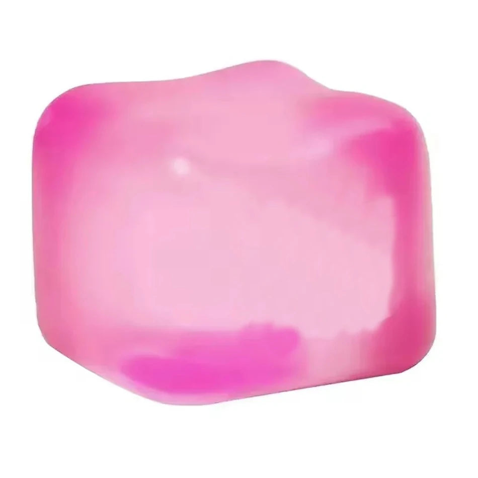 Needoh Cubo Sensorial Antiestrés Suave y Glutinoso Relleno de Gel, Bola Elástica, Caja Sorpresa de Hielo Suave, Rebote Lento
