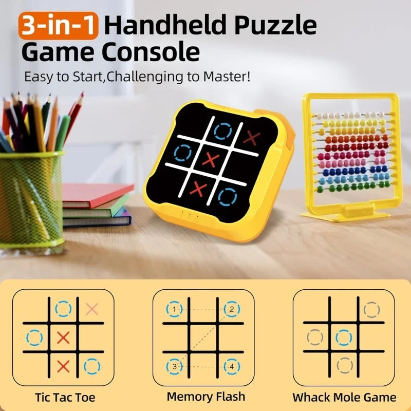 Portable Handheld Board Indoor Game Toy Classic Fingertip Toy Board Game Multifunctional Electronic Tic-Tac-Toe Board