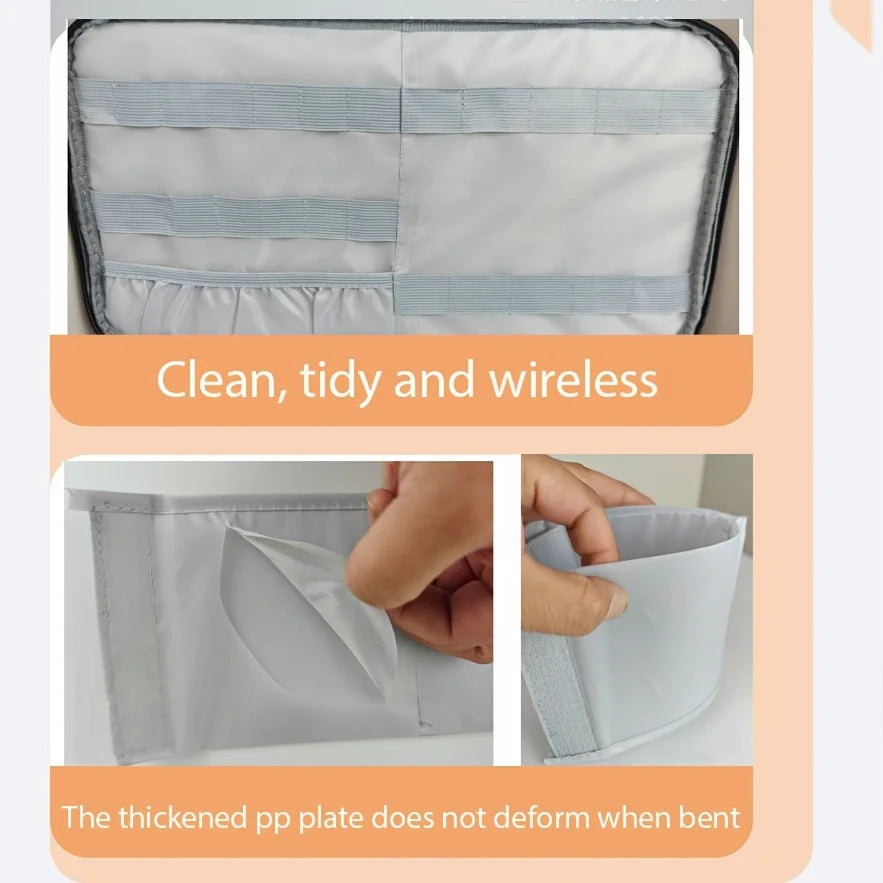 Double Layer Portable First Aid Bag, Empty Medicine Storage Organizer with Dividers & Side Pockets for Home Camping Travel