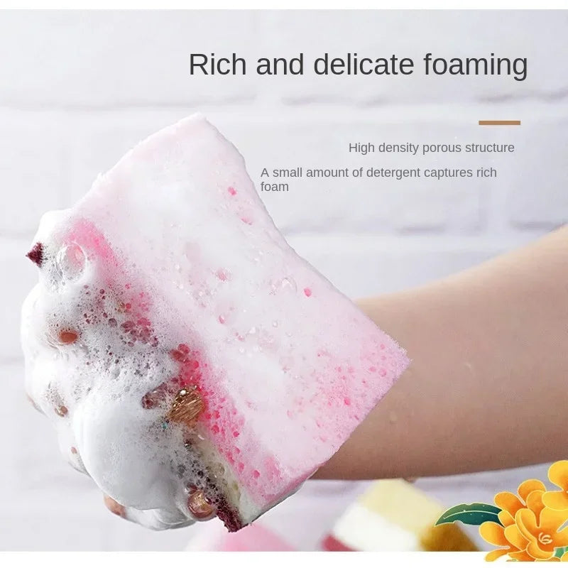 5pc High Density Thickened Porous Spong Mop Dish-Washing Sponge Scouring Pad Dishcloth Kitchen Cleaning Sponge Wipe