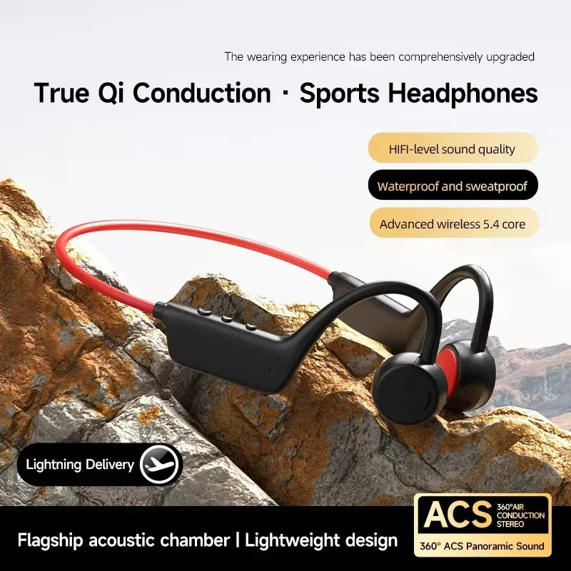 IPX8 Bone Conduction Headphones Wireless Waterproof Swimming Sports Headset Bluetooth 5.4 With Mic For Exercise Fitness 2026