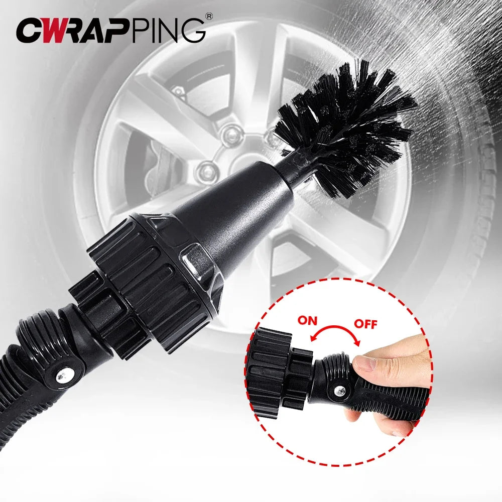 Car Wash Equipment Rotary Washer Washing Brush Water Driven Rotary Cleaning Brush Car Wheel Brushes Hand-held Auto Cleaning Tool