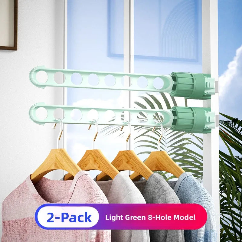 Travel-Friendly Window Frame Clothes Drying Rack Clip-On Small Size Balcony Clothesline Outdoor Clothes Hanger Plastic Material