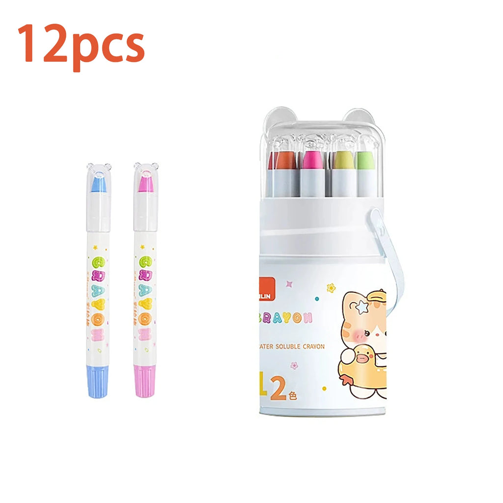 12 - 48 Color Silky Twistable Crayons,Washable Art Supplies,Multicultural Pastel Gel Crayons,Easy Grip Coloring Gift for artist