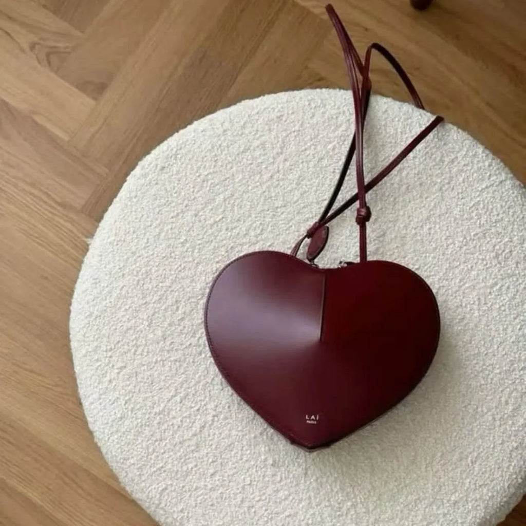 2026 High-End Love Bag, Fashionable Peach Heart Box Bag, Niche Design, Stylish Bag, Textured Single Shoulder Crossbody Bag