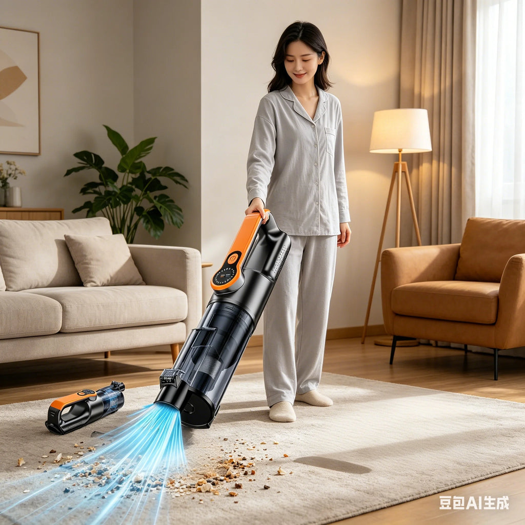 Multifunction Wireless Handheld Car Vacuum Cordless Handheld LED Lighting Chargeable Auto Vacuum for Home & Car Mini Cleaner