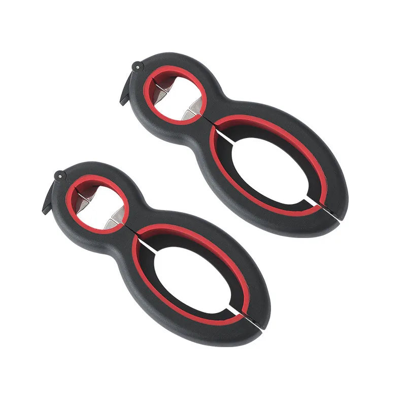 6 In 1 Bottle Opener Multifunctional Screw Cap Jar Can Openers Lid Grip Opener Home Camping Safety Can Opener Kitchen Gadgets