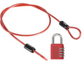 Security Steel Cable with 4 Digit Combination Lock 1 Set Travel Padlock 1m Coated Safety Wire Rope Double Loop for Luggage case