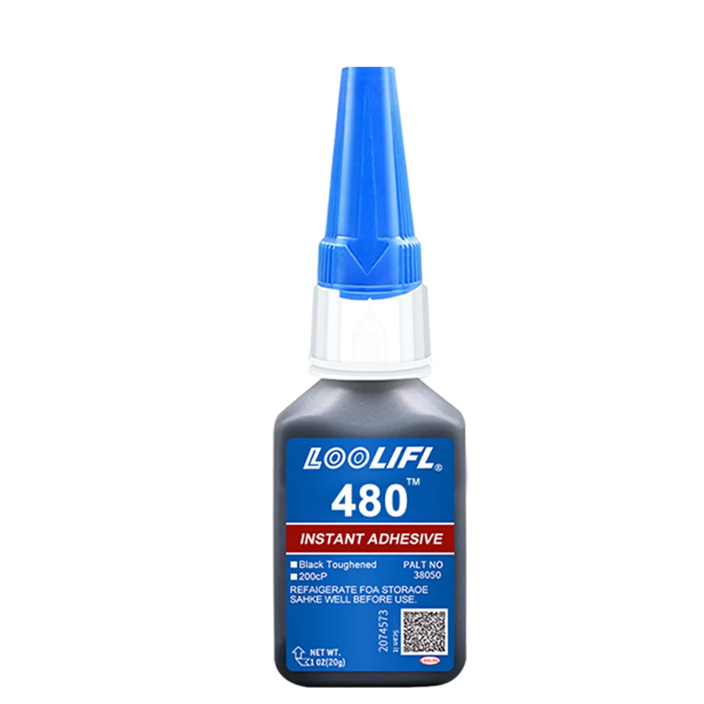 LOOLIFL 480 Black Instant Adhesive - Strong Bond for Rubber Tires, Speaker Cones, Automotive & Audio Repair,Vibration Proof Glue