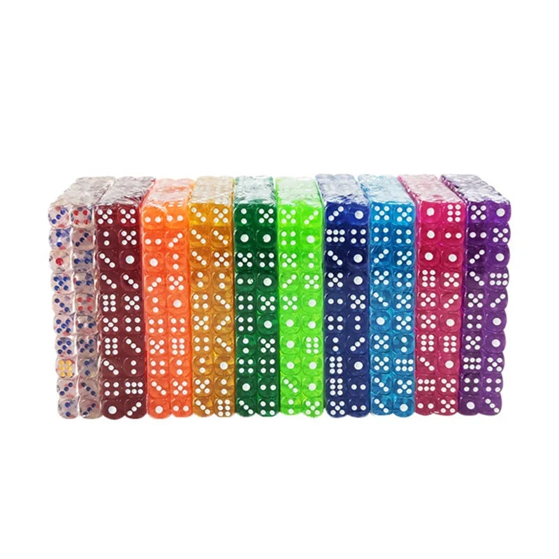 20PCS/Lot Dice 12mm Small Size10 Colors  Acrylic 6 Sided Transparent Dice  Club/Party/Family Games