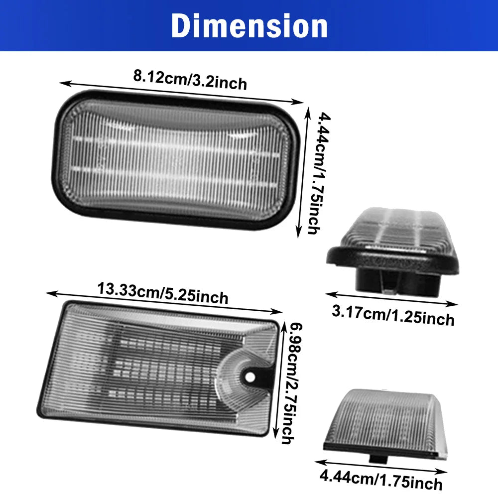 LED Roof Marker Lights Transparent /Smoke Cover Fit for Hummer H2 2003-2009 25809312, 16531442, 15060525