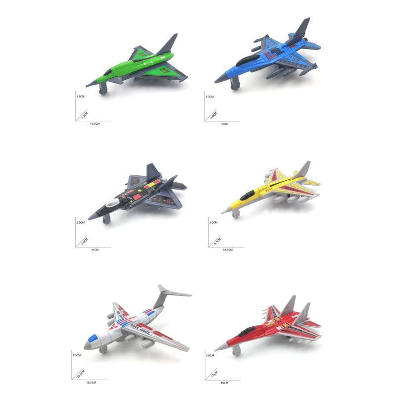 Fighter Model 6Pcs Aircrafts Set MINI Alloy Military Airplane Toys Collection Warplane Decorations For Kids Boys Gift