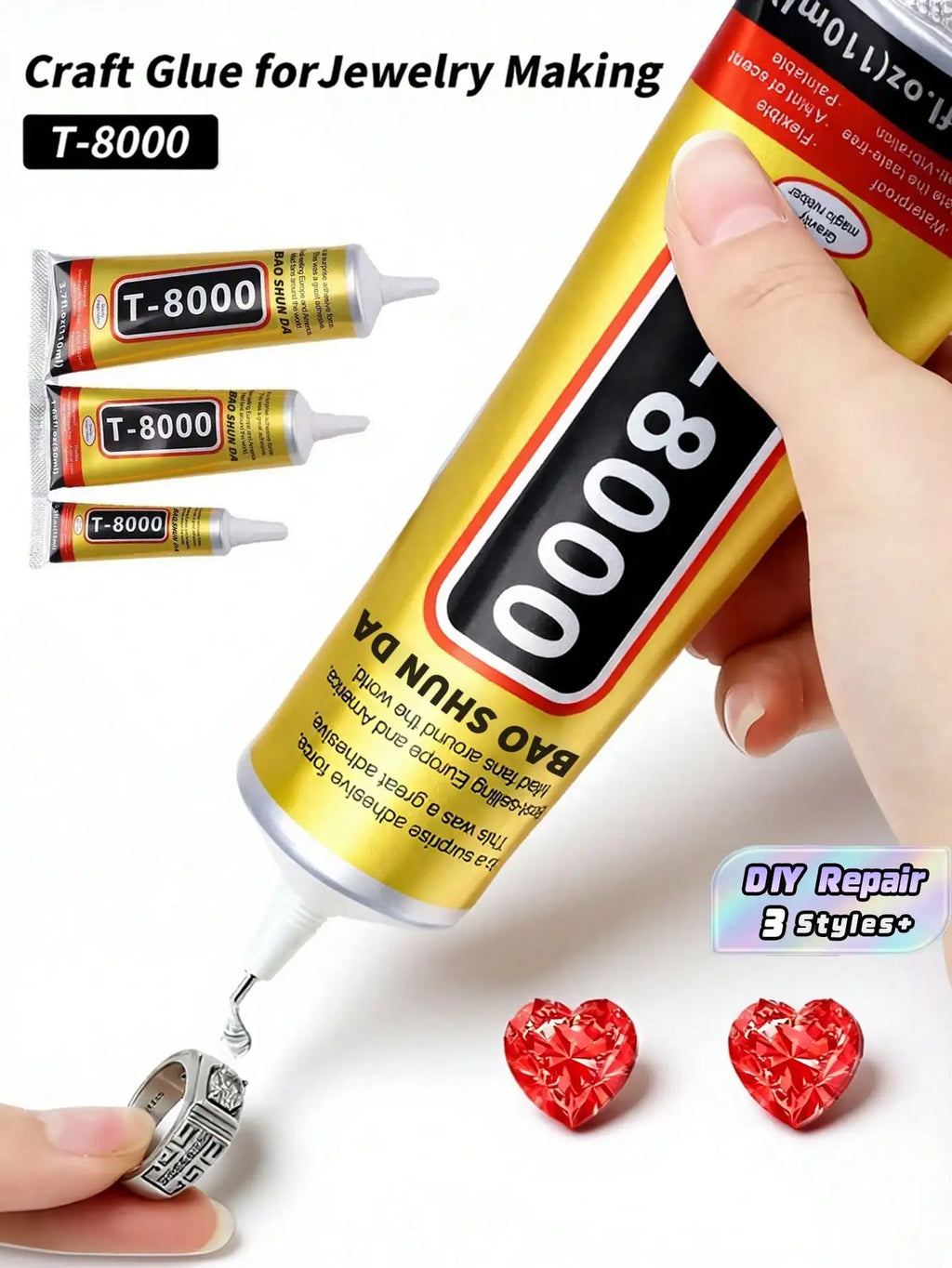 E8000 Phones Screen Glue, Semi Fluid Iransparent Adhesive Glue Precision Craft Repair for Phone Screen Replacements DIY Jewelry