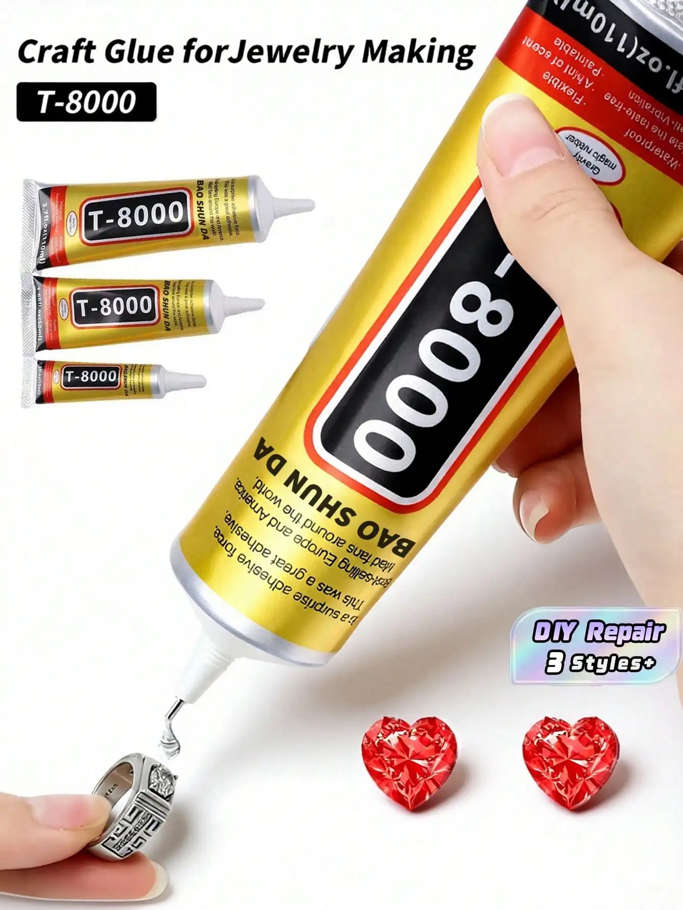 E8000 Phones Screen Glue, Semi Fluid Iransparent Adhesive Glue Precision Craft Repair for Phone Screen Replacements DIY Jewelry
