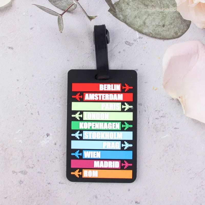 Fashion PVC Luggage Tag Boarding Pass Luggage Tags Suitcase Address Label Travel Accessories Bag Tags for Luggage