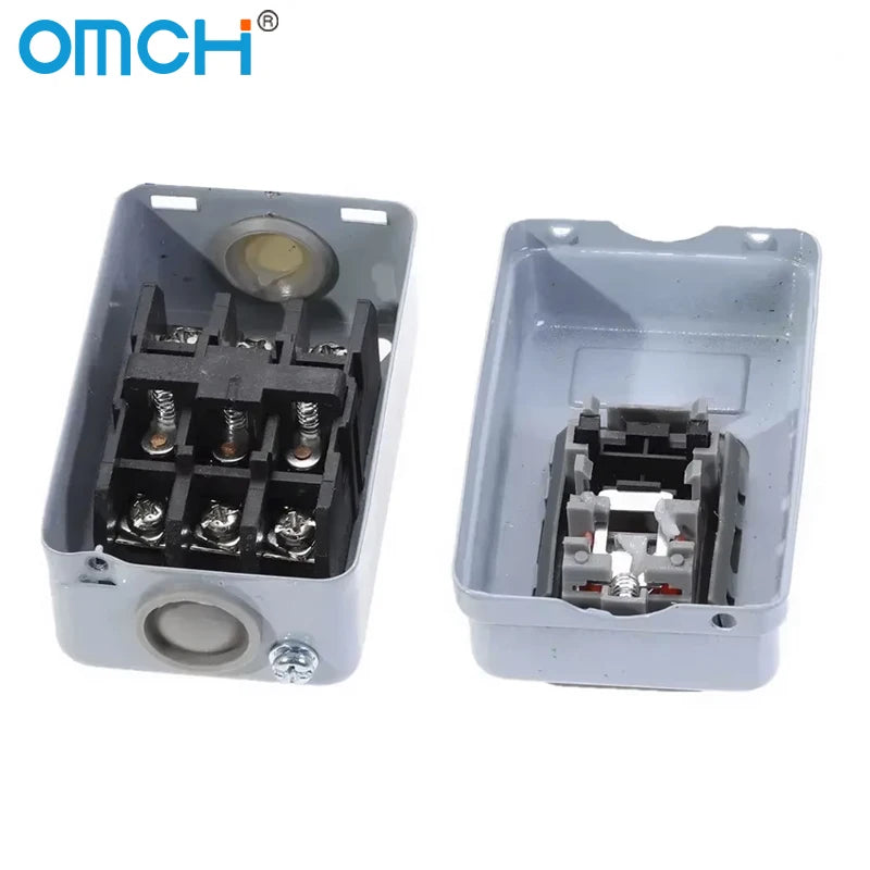 OMCH Push Button Power Switch Three Phases Power Control Start Switch AC 380V 15A 3P 2.2KW TBSN-315 TBSS-315