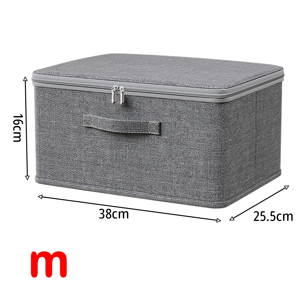 Foldable Storage Box with Lid & Zipper,Pants Jeans Storage Box,Large Capacity Drawer Organizer Box Clothes Organizer for Wardrob