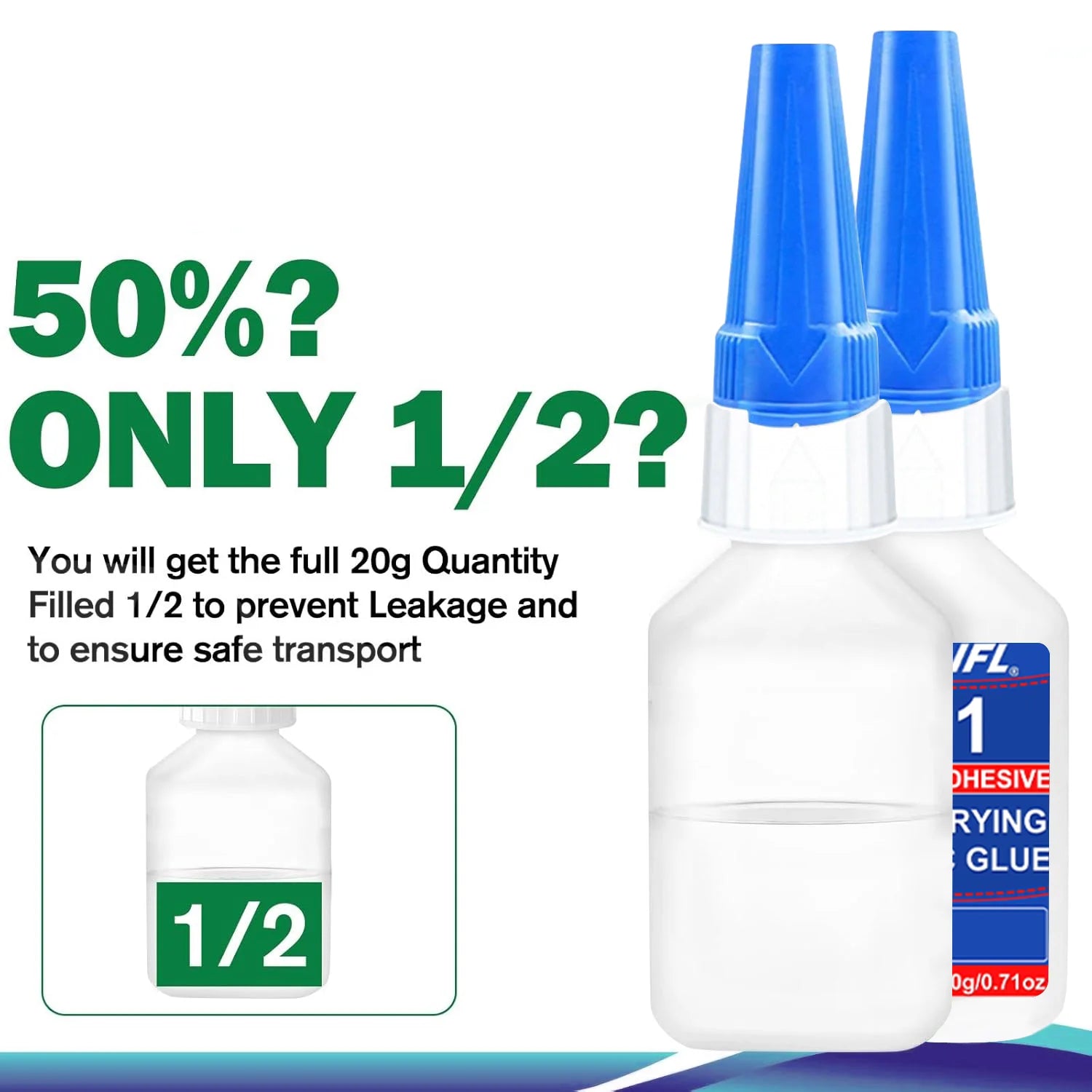 Loolifl 401 Instant Adhesive - Multi-Purpose Strong Super Glue for Metal, Ceramic, Plastic, 20g Quick-Drying Cyanoacrylate Glue