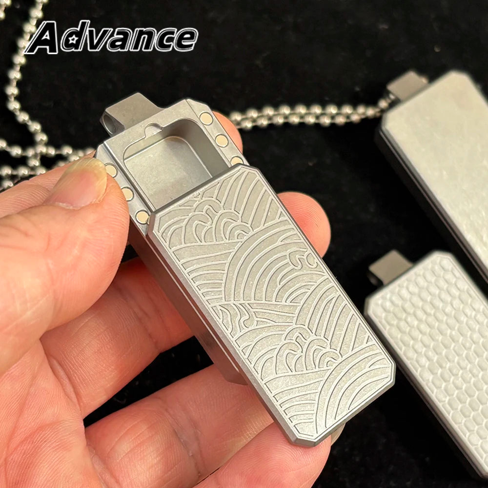 Mini Size Storage Box Portable Magnetic Push Box Titanium Alloy Outdoor Tool EDC