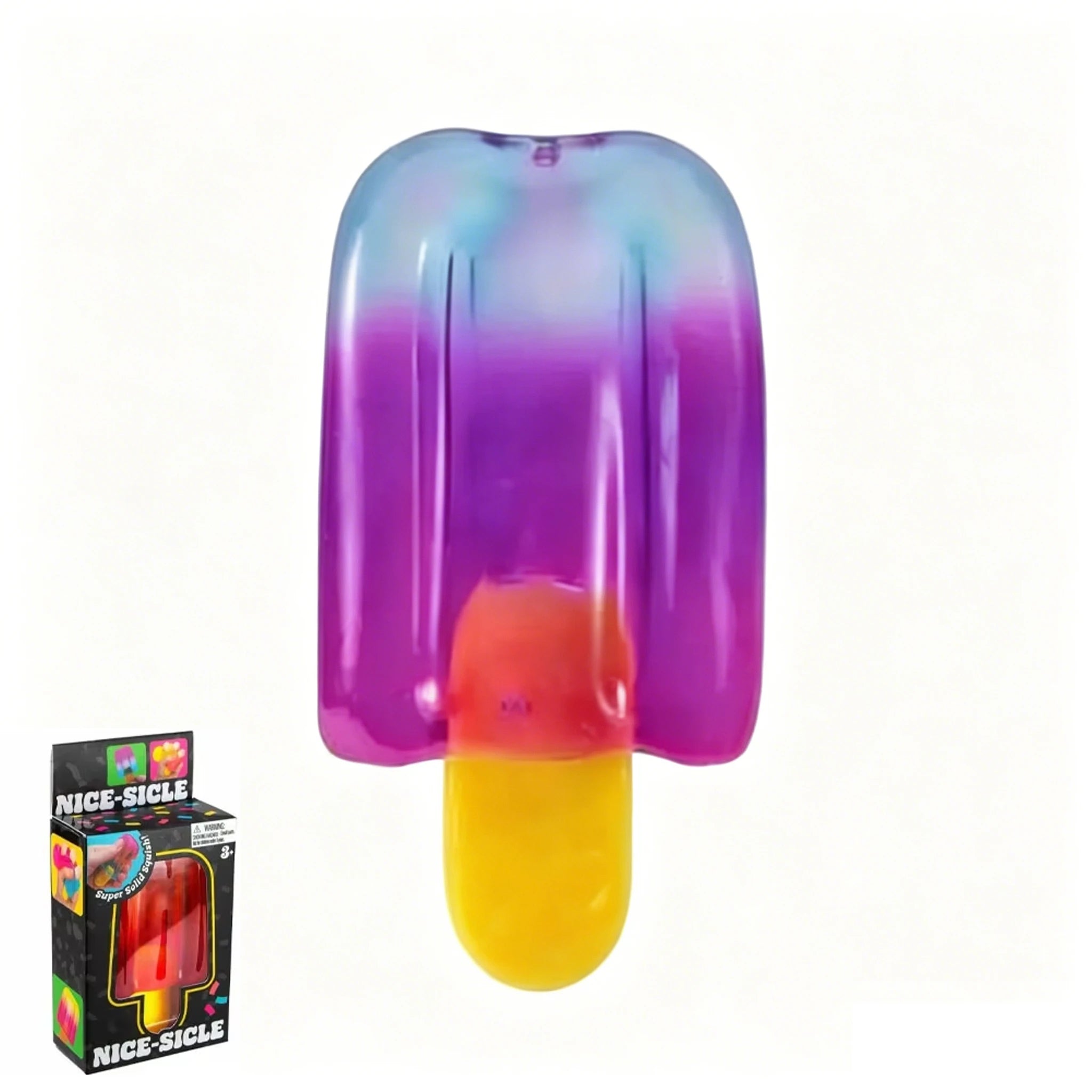 1pc Transparent Gradient Popsicle Squishy Stress Relief Squeeze Fidget Toy Anti Anxiety Sensory Toy Kids Birthday Gift.