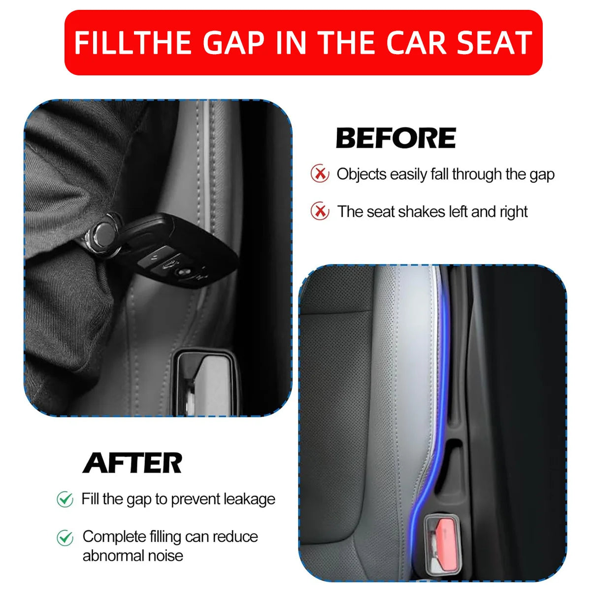 PINMOAP Car Seat Gap Storage Box Made Of Soft Material That Is Not Easily Deformed Seat Gap Storage Tool Increase Storage Space
