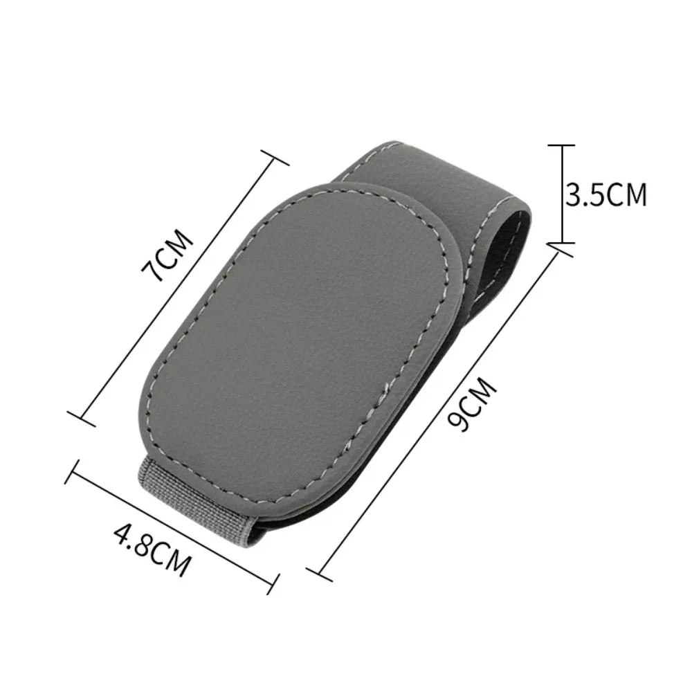 Magnetic Leather Eyeglass Hanger Clip Universal Car Sunglasses Holder Visor Organizer for Men Women Ticket Card Clip